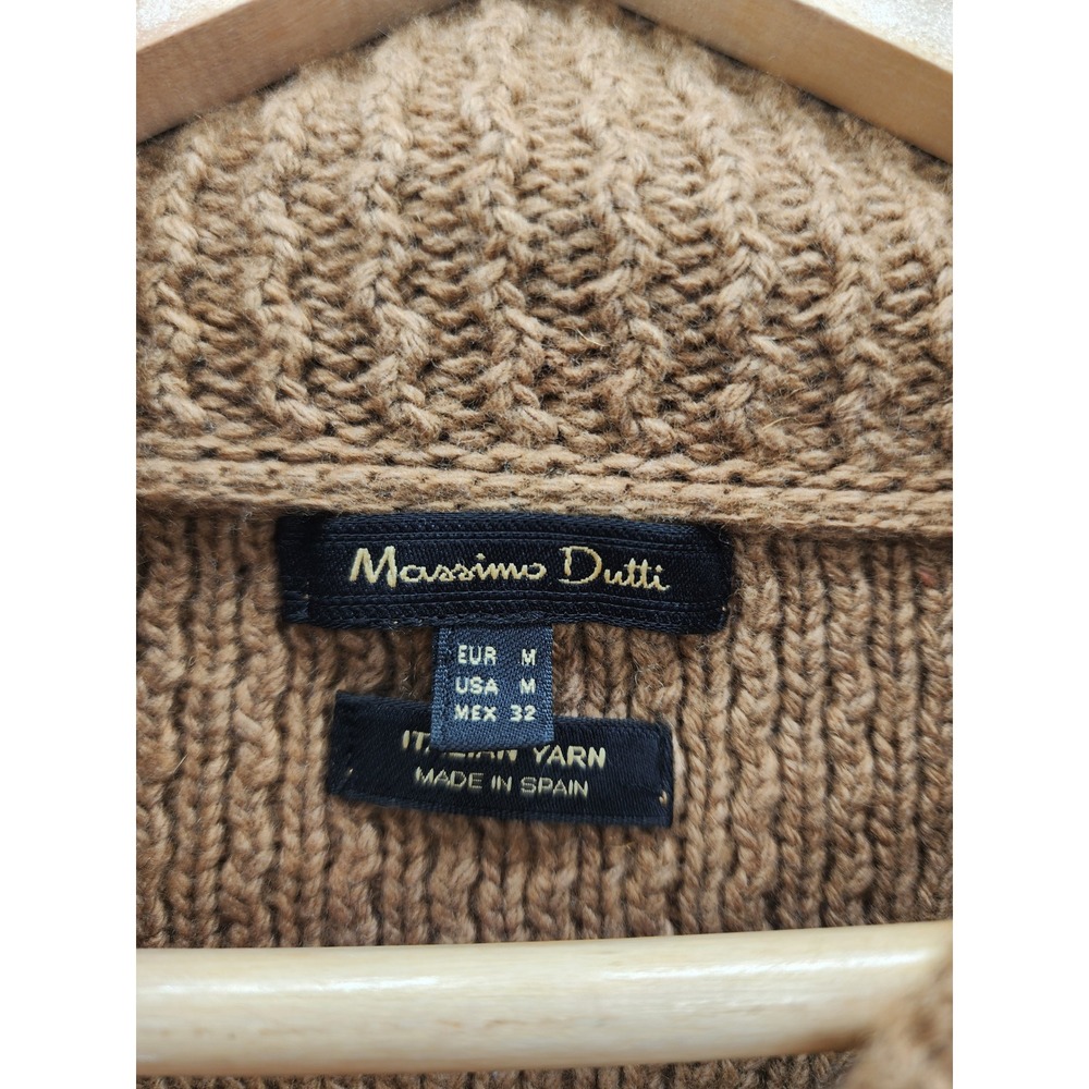 Massimo Dutti Italian Yarn Wool Cashmere Cowl Neck Poncho Sweater‎ Brown Medium - Picture 2 of 15